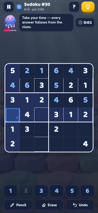 A Sudoku in dark mode